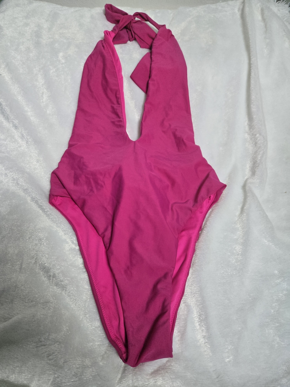 Ramy Brook Hot Pink Halter One-Piece Swimsuit